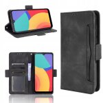 Etui portefeuille en cuir pour alcatel 1l 2021 avec support amovible rglable