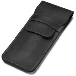 Etui a stylo en cuir fait a la main avec plusieurs stylos - noir - taille l Etui a stylo en cuir fait a la main avec plusieurs stylos - noir - taille l