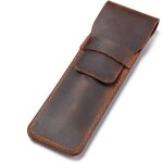 Etui a stylos a insuline en cuir crazy horse fait main ¿ durable, el�gant, facile d'acc�s, 16, 5 cm ...