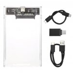 Etui transparent pour disque dur externe 2. 5 pouces, usb 3. 1, type - c, 2 to, 3. 0