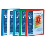Exaclair classeur panorama ft a4, 4 anneaux de 15 mm, dos de 2 cm, couleurs assorties: bleu, blanc, vert ...