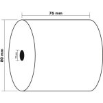 Exacompta lot de 10 bobines caisse 1 pli offset 60g 76 x 80 x 12 mm 55 m blanc