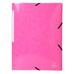 Exacompta lot de 10 chemises a elastique 3 rabats iderama maxi capacit carte 600g pellicule rose