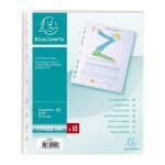 Exacompta - 10 pochettes perforees - 17 x 22 - polypropylene graine - incolore - 5 - 100eme - 9 trous ...