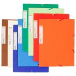 Exacompta lot de 25 chemises 3 rabats elastique forever carte recycle bicolore 380g coloris assortis ...