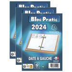 Exacompta lot de 3 bloc - pratics ephmride 120 x 82 mm date a gauche