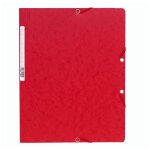 Exacompta lot de 3 chemises a elastiques, format a4, en carton, rouge