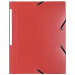 Exacompta lot de 3 chemises 3 rabats et elastiques polypro 5 / 10e 24 x32 cm rouge