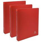 Exacompta lot de 3 classeurs 4 anneaux 30 mm polypropylne opaque a4 maxi rouge