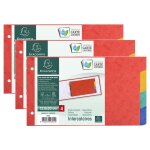 Exacompta lot de 3 intercalaires pour fiches bristol en carte lustr�e 225g / m2 4 positions - 125x200mm ...