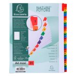 Exacompta lot de 3 jeux intercalaire numrique 31 positions a4 maxi carte blanche 160g onglet couleur ...