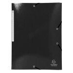 Exacompta lot de 5 chemises 3 rabats elastiques max capacit iderama carte pellicule 425g noir