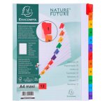 Exacompta lot de 5 jeux intercalaire 12 positions a4 maxi carte blanche 160g onglets renforcs