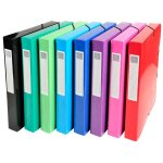 Exacompta lot de 8 bte de classement iderama enduite7 / 10me 24x32 cm dos de 40mm assorties