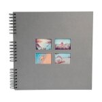 Exacompta - album photo � spirales milano 60 pages noires - format 32 x 32 cm - gris - gris