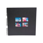 Exacompta - album photo � spirales milano 60 pages noires - format 32 x 32 cm - noir - noir