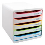 Exacompta big box plus module classement 5 tiroirs - 347 x 278 x 271 mm - polystyr�ne opaque blanc / ...