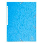 Exacompta chemise 3 rabats + elastique a4 cap 35 mm carte turquoise