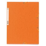 Exacompta chemise 3 rabats a elastiques carte lustr�e 400g / m2 nature future� a4 orange