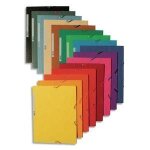Exacompta chemise 3 rabats et elastique , en carte lustr�e 5 / 10e, 400gr. format 24x32cm. coloris assortis ...
