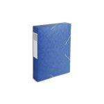 Exacompta chemise 3 rabats et elastique exatobox dos de 6 cm, en carte lustr�e 5 / 10e bleu