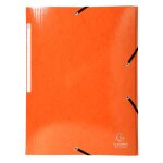 Exacompta chemise 3 rabats elastiques max capacit� iderama carte pellicul�e 425g orange