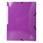 Exacompta chemise 3 rabats elastiques max capacit� iderama carte pellicul�e 425g violet