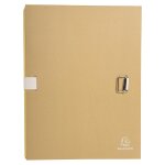 Exacompta chemise a dos extensible, papier kraft. gris beige fermeture par sangle