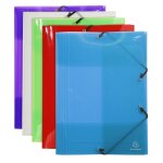 Exacompta chemise a elastique 3 rabats polypropyl�ne 7 / 10e crystal colours - a3 - couleurs assorties ...