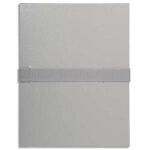 Exacompta chemise extensible en balacron. rabat en pied, fermeture par sangle velcro. coloris gris
