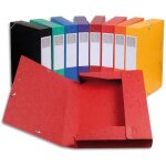 Exacompta exatobox 18500h chemise 3 rabats et elastique en carte lustr�e dos de 3 cm assortis - lot de ...