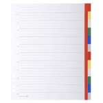 Exacompta intercalaire en polypropylne 18 / 100me recyclable, 12 positions, format a4