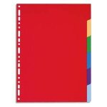 Exacompta intercalaire en polypropylne, format a4, 6 positions assortis pastel