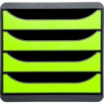 Exacompta module de classement big - box 4 tiroirs gris souris / vert anis
