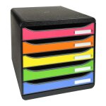Exacompta module de classement big box plus 5 tiroirs punchy arlequin