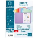 Exacompta paquet 10 chemises super 250 ass 10 teintes