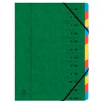 Exacompta trieur, a4, carton, 12 compartiments, vert