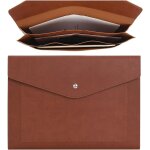 Expanding a4 pu leather document wallet with large size pockets for invoices paper, stationery, tablet ...