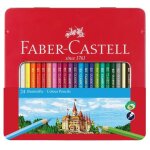 Faber - castell 115824 crayon de couleur beige, noir, bleu, or, vert, ivoire, lilas, magenta, orange, ...