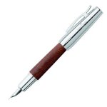 Faber - castell 148201 e - motion f stylo plume bois marron / chrome