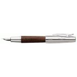 Faber - castell 148202 stylo plume e - motion en bois et chrome ef (marron)