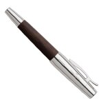 Faber - castell 148210 stylo plume e - motion, largeur de trait m, en bois et m�tal chrom�, emballage ...