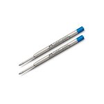 Faber - castell lot de 2 recharges stylo bille pointe moyenne grande contenance bleu