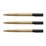 Faber - castell lot de 3 blisters pitt artist pen or