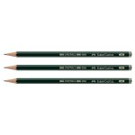 Faber - castell lot de 3 crayons papier 9000 hexagonal mine 2mm hb