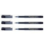 Faber - castell lot de 3 stylos feutre fineliner broadpen pointe large noir