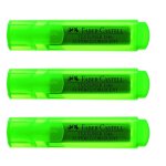 Faber - castell lot de 3 surligneurs  textliner 1546  pte biseaut�e 1 - 5 mm vert