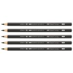 Faber - castell lot de 5 crayons graphite aquarelle mine 3, 3 mm 2b noir