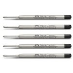Faber - castell lot de 5 recharges pour stylo bille grand volume pointe b noir Faber - castell lot de 5 recharges pour stylo bille grand volume pointe b noir