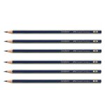 Faber - castell lot de 6 crayons graphite goldfaber hexagonal mine 2 mm 5b